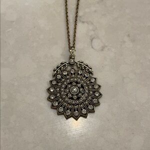 Elegant Gold Long Pendant Necklace